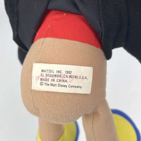 Vintage 1992 Mattel 15" Jiminy Cricket Stuffed Plush Toy w/ Umbrella Pinocchio - Picture 9 of 12